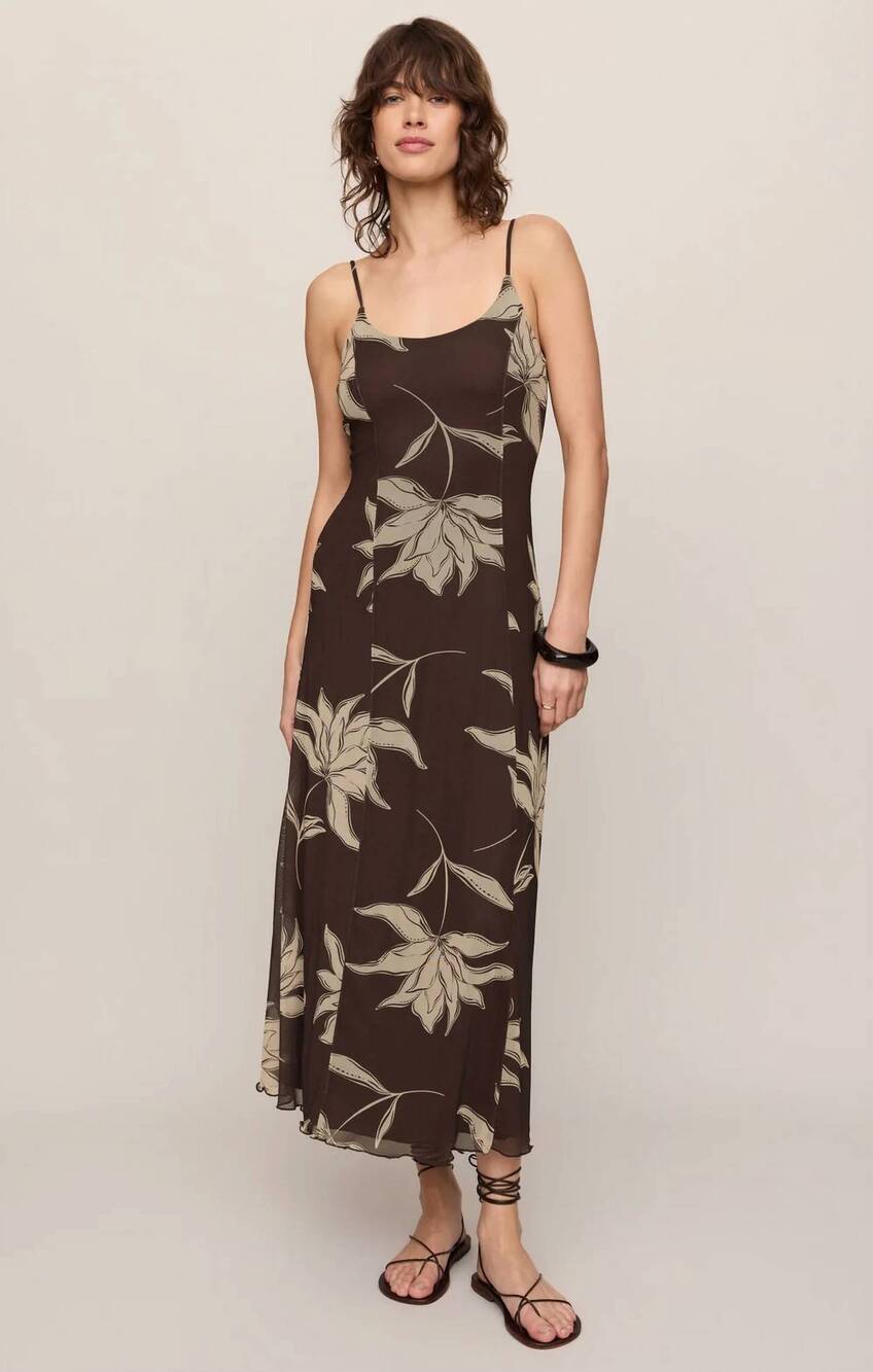 NEW Z SUPPLY charisma floral midi dress in dark chocolate
